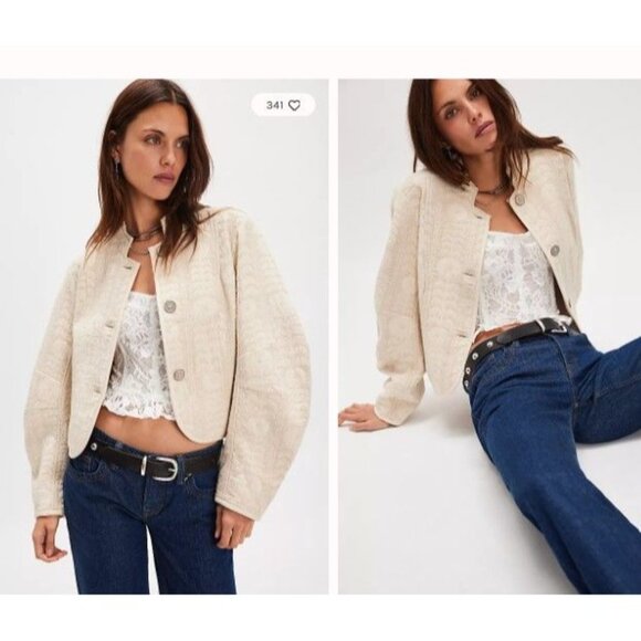 Free People Tsarina Jacket Womens S Tapestry Vintage Castle Elegant Boho Chic - Picture 2 of 10